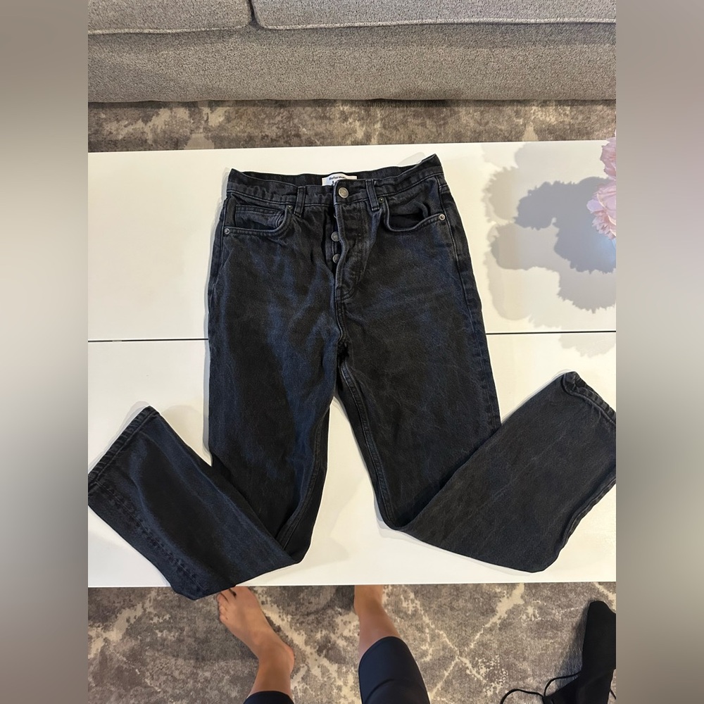 Reformation Cynthia high rise black jeans